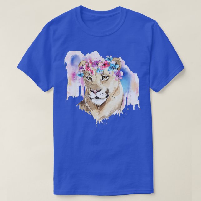 Lion Watercolor Colorful lion Art  T-Shirt (Design Front)