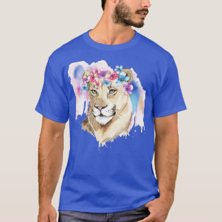 Lion Watercolor Colorful lion Art  T-Shirt