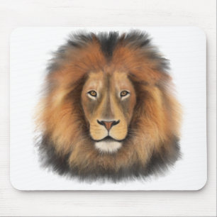 lion watercolor Leo king safari animal jungle cat Mouse Pad