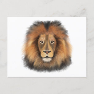 lion watercolor Leo king safari animal jungle cat Postcard