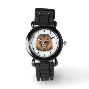 lion watercolor Leo king safari animal jungle cat  Watch