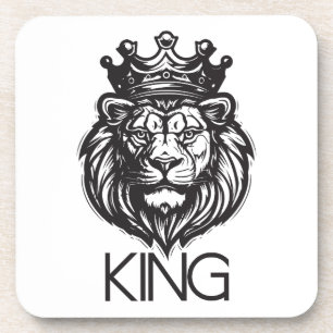 Lion Wearing a Crown Coaster