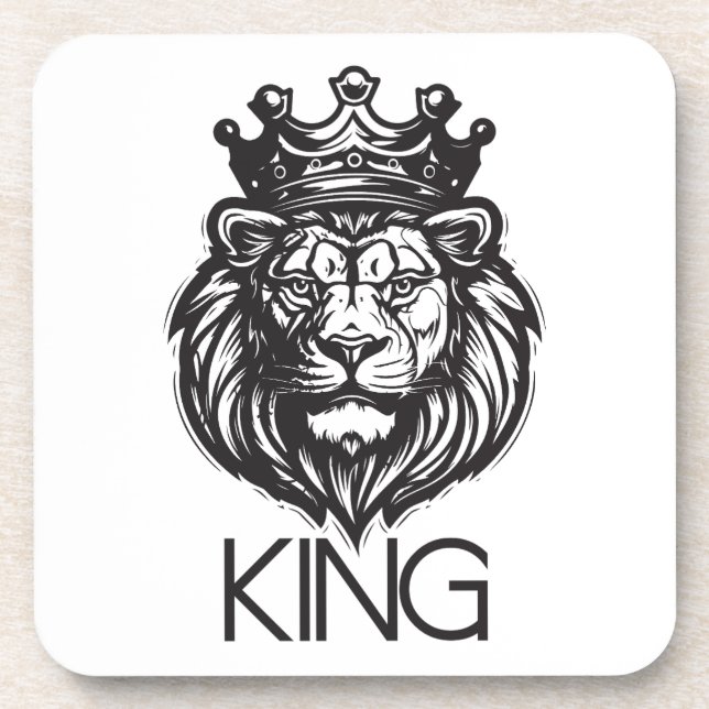 Lion Wearing a Crown Coaster (Front)