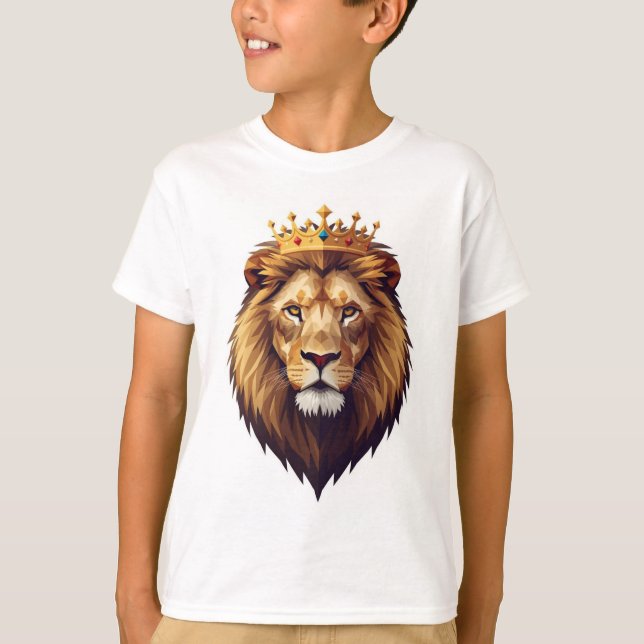 "Lion wearing a golden crown Kids T-shirt (Front)