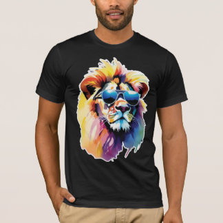 lion wearing glasses watercolor T-Shirt