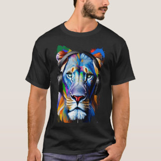 Lion Wearing Headphones T-Shirt