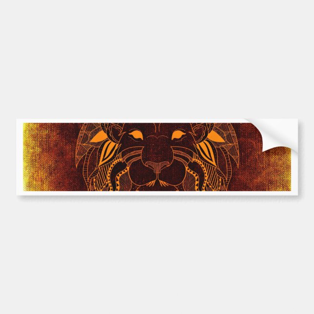 Lion wild animal abstract bumper sticker (Front)