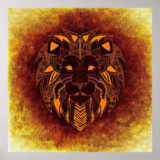 Lion wild animal abstract poster (Front)