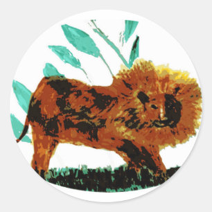 Lion Wild Animal Jungle Classic Round Sticker