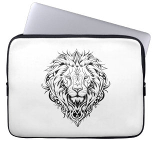 Lion Wild Animal Nature Illustration Art Tattoo Laptop Sleeve