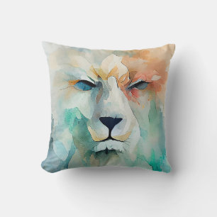 Lion Wild Animal Nature Watercolor Art Painting Cushion