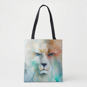 Lion Wild Animal Nature Watercolor Art Painting Tote Bag