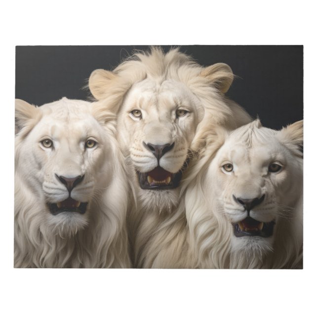 Lion Wild Animal Portrait Fierce Power Notepad (Front)