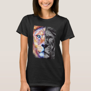 Lion Wild Cat Colourful Animal King Jungle Motivat T-Shirt