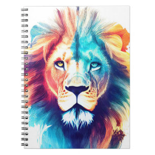 Lion Wild Nature Animal Color Art Painting Notebook