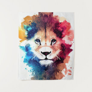 Lion Wild Nature Animal Color Art Painting Tapestry