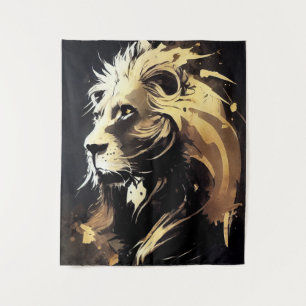 Lion Wild Nature Free Spirit Art Brush Painting Tapestry