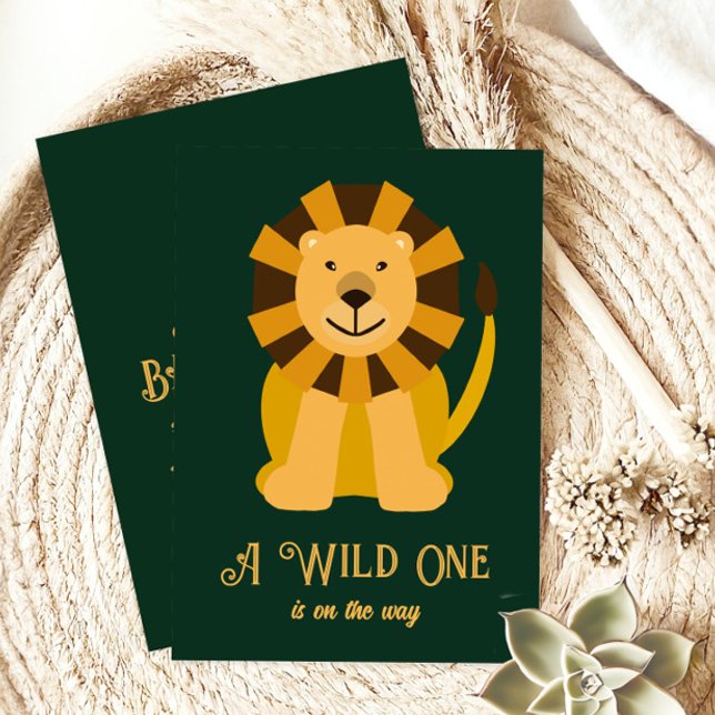 Lion Wild One Baby Shower, Jungle Safari Theme Invitation (Creator Uploaded)