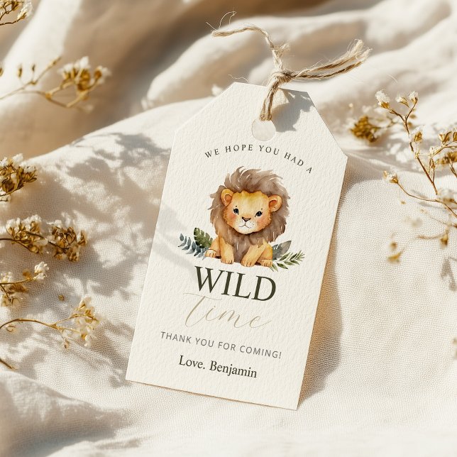 Lion Wild One Birthday Favour Tags (Creator Uploaded)