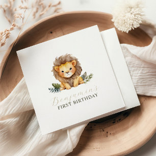 Lion Wild One Birthday Napkins
