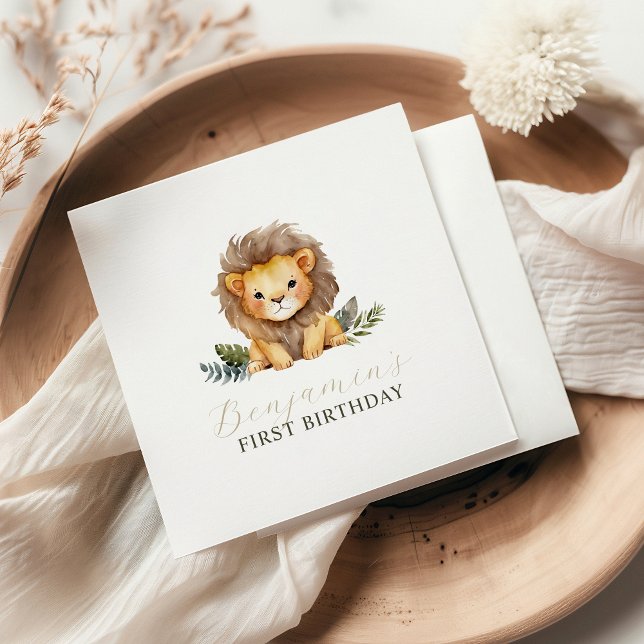 Lion Wild One Birthday Napkins (Creator Uploaded)