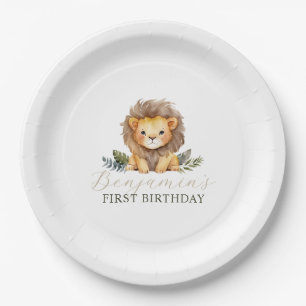 Lion Wild One Birthday Paper Plates