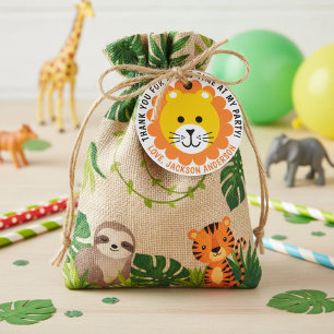 Lion Wild One Jungle Safari Animal Kids Birthday Favour Tags