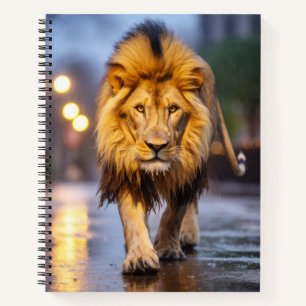 Lion Wildlife Animal On Street Outdoors  Notebook