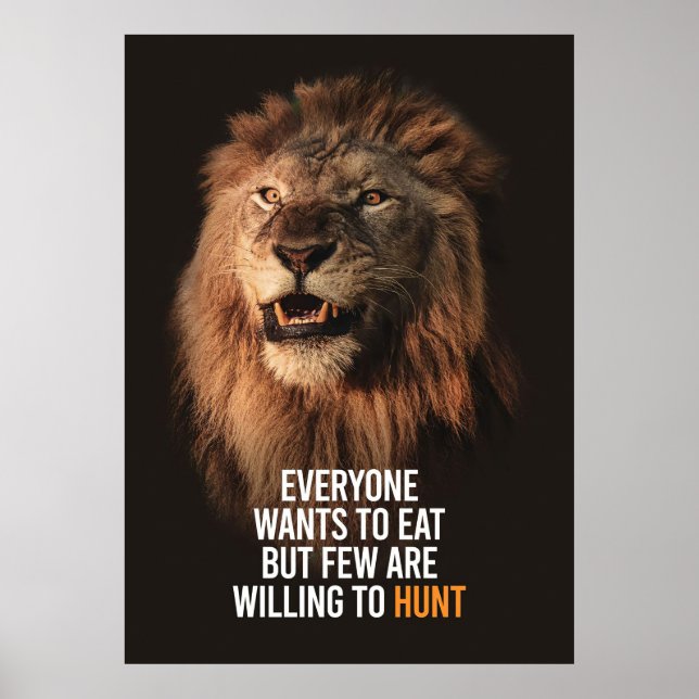 Lion Willing To Success Poster (Front)