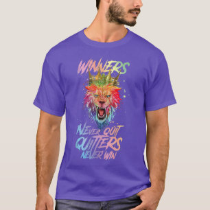 Lion Winners Never Quit Beast Boing Workout Mma Q T-Shirt