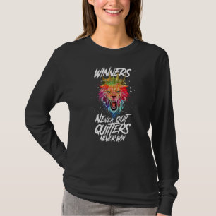 Lion Winners Never Quit Beast King Workout Motivat T-Shirt