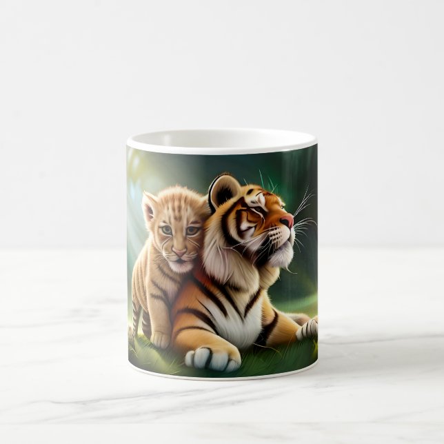 lion with baby coffee mug (Center)