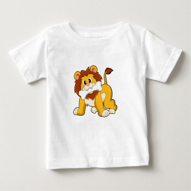 Lion with Bone Baby T-Shirt (Front)