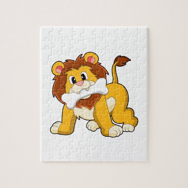 Lion with Bone Jigsaw Puzzle (Vertical)