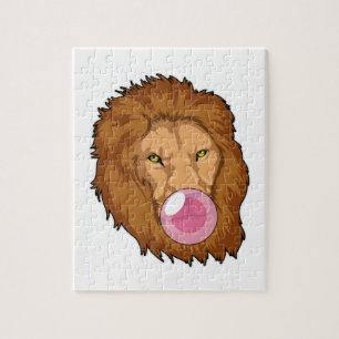 Lion with Bubble gum Jigsaw Puzzle