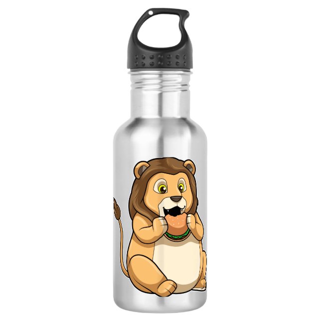 Lion with Burger 710 Ml Water Bottle (Front)