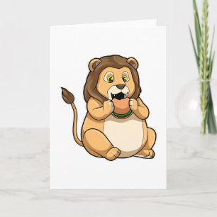 Lion with Burger Card