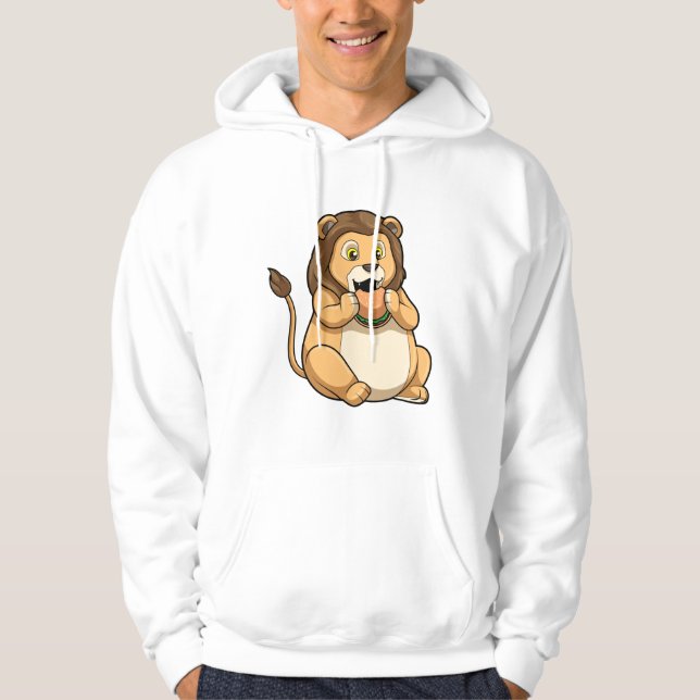 Lion with Burger Hoodie (Front)