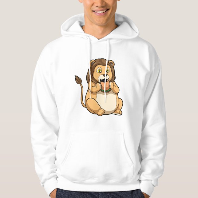 Lion with Burger Hoodie (Front)