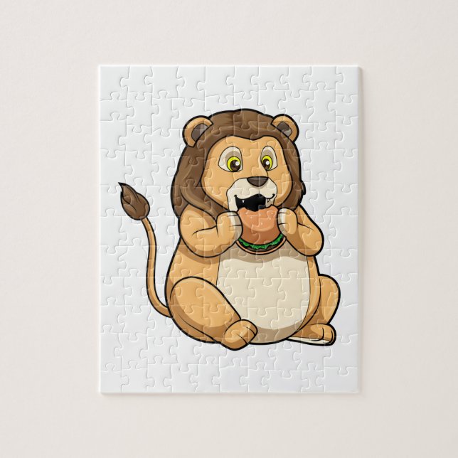 Lion with Burger Jigsaw Puzzle (Vertical)