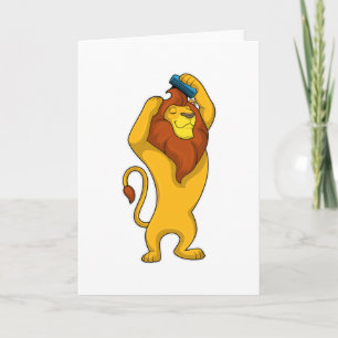 Lion with Comb Card