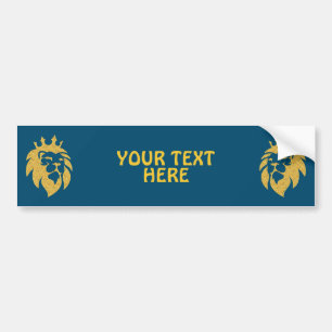 Lion With Crown - Gold Style 1 Bumper Sticker