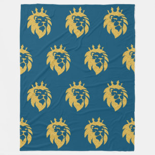 Lion With Crown - Gold Style 1 Fleece Blanket