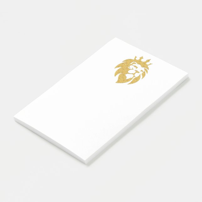 Lion With Crown - Gold Style 1 Post-it Notes (Angled)
