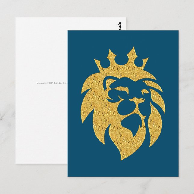 Lion With Crown - Gold Style 1 Postcard (Front/Back)