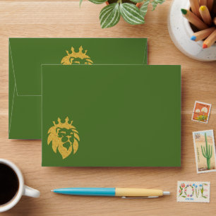 Lion With Crown - Gold Style 1 + your text Envelope
