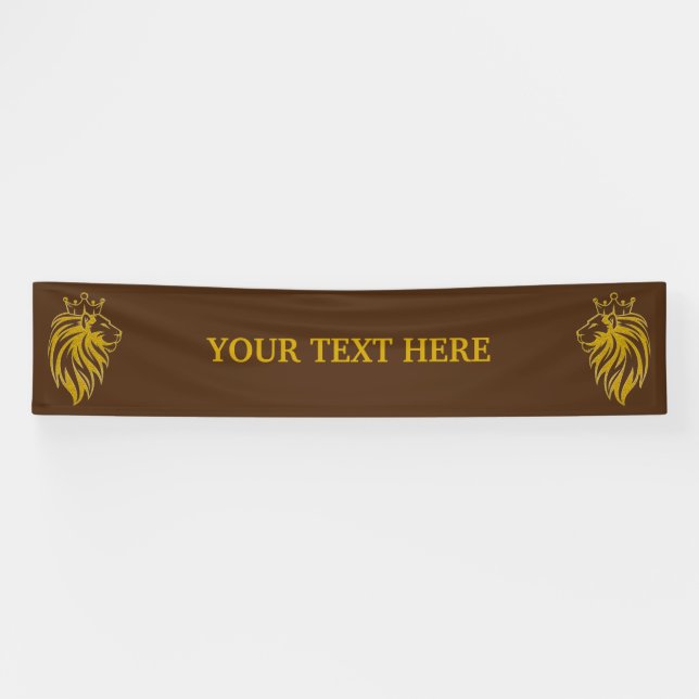 Lion With Crown - Gold Style 2 Banner (Horizontal)