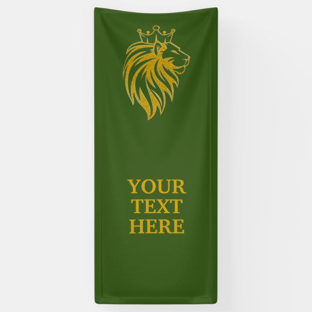 Lion With Crown - Gold Style 2 Banner (Vertical)