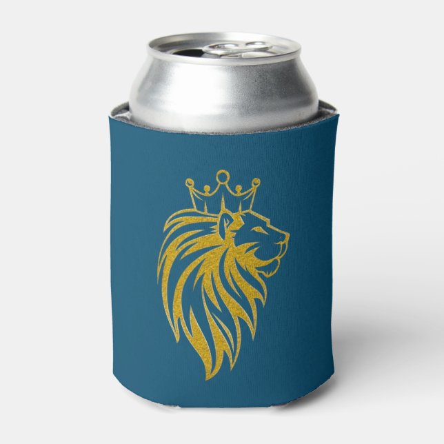 Lion With Crown - Gold Style 2 Can Cooler (Can Front)