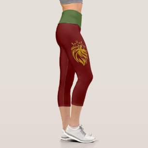 Lion With Crown - Gold Style 2 Capri Leggings